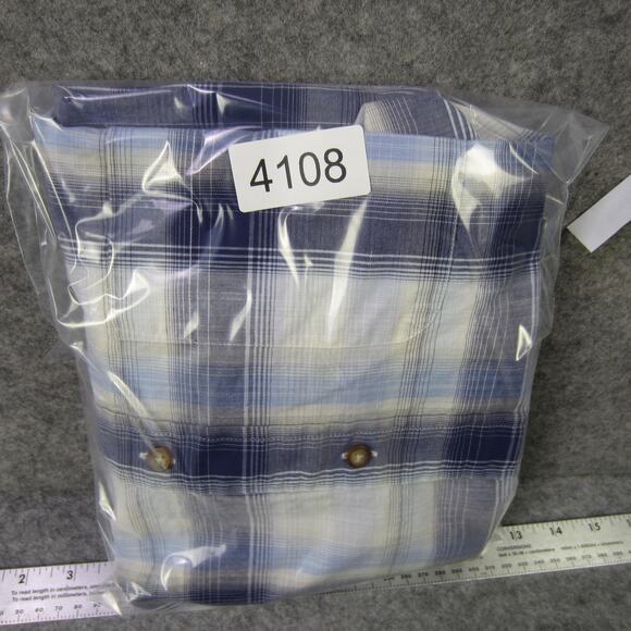 Alexander Julian Colours Shirt Mens Medium Blue Plaid Button Down Cotton Casual - Picture 7 of 7